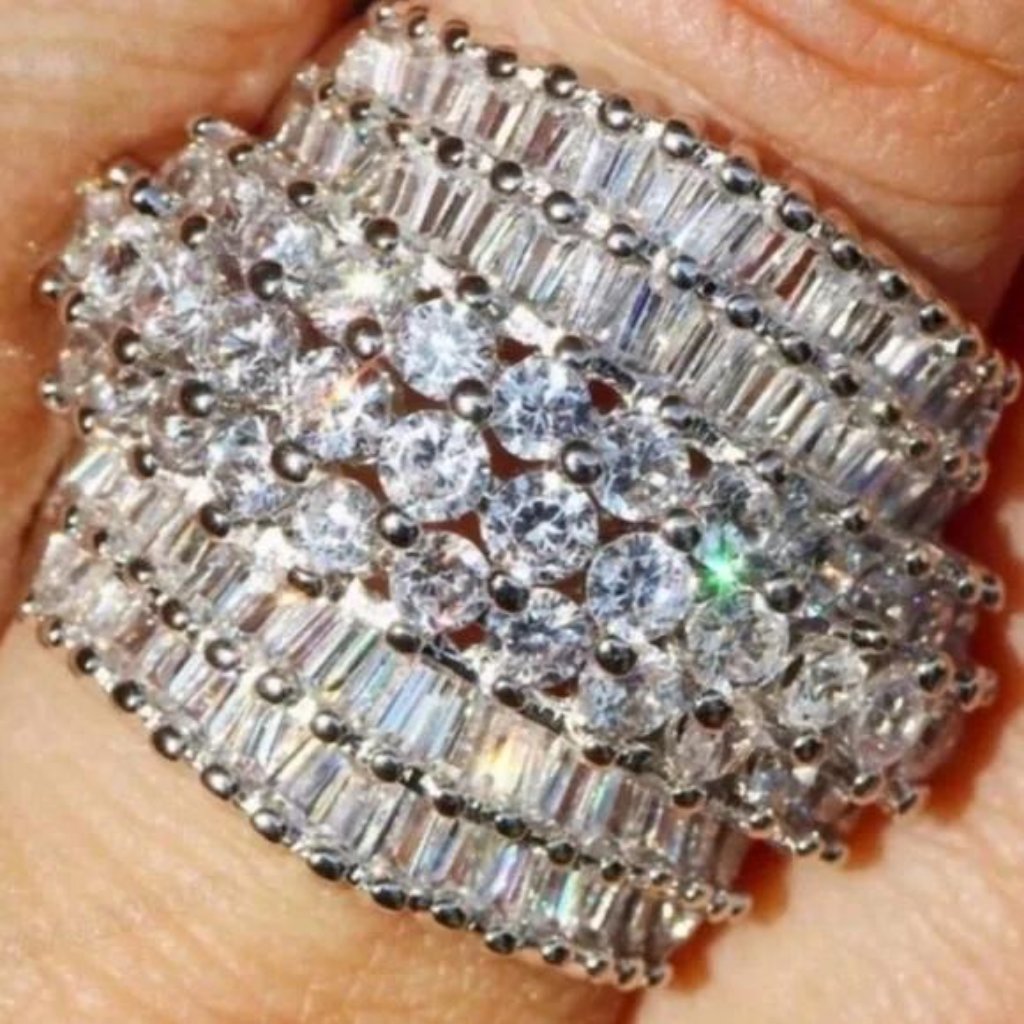 Princess Cut 925 Sterling Silver Diamond Ring, Cute Ring, Shiny Ring.